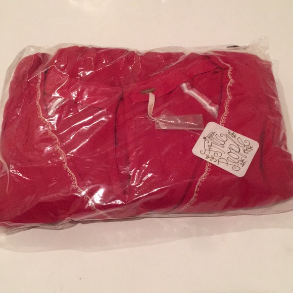 Free People boho Embroidered V Jumpsuit Red pants - Picture 2 of 4